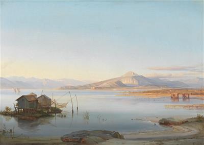 Lakeland Landscape with Fishing Huts and Fishing Nets