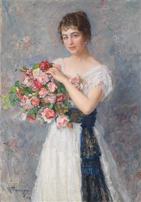 Portrait of a Young Lady with Roses by Nikolaï Dmitrievich Kuznetsov - Auction record, sale price, and art valuation. Compare with similar artists and explore comparable artworks.