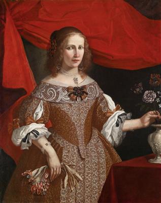 Portrait of a sumptuously dressed young lady