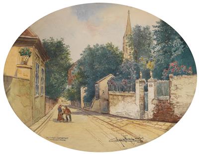 "Alt Heiligenstadt, Pfarrkirche (parish church), Wo Beethoven seine Eroica schrieb" (where Beethoven wrote his Eroica symphony) by Heinrich Wertheim - Auction record, sale price, and art valuation. Compare with similar artists and explore comparable artworks.