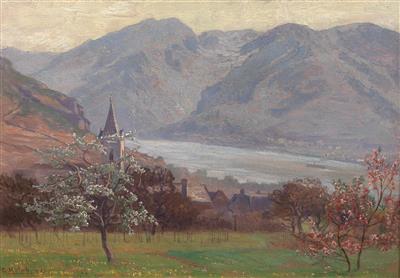 Scene of Spitz on the Danube by Georg Holub - Auction record, sale price, and art valuation. Compare with similar artists and explore comparable artworks.