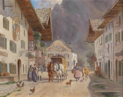 Post Coach in Mittenwald by Ludwig Muller Cornelius - Auction record, sale price, and art valuation. Compare with similar artists and explore comparable artworks.