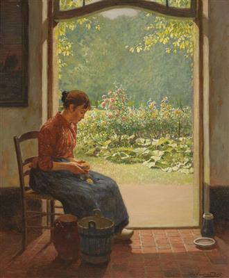 At Work in the Kitchen by Peter Pulm - Auction record, sale price, and art valuation. Compare with similar artists and explore comparable artworks.