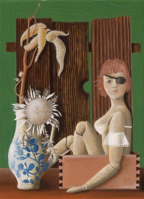 Still life with thistle and puppet