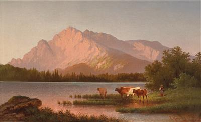 Scene of the Salzach with the Untersberg