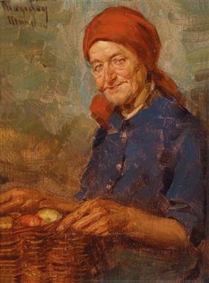 "Die Obstverkäuferin" (The Fruit Seller) by Vladimir Magidey - Auction record, sale price, and art valuation. Compare with similar artists and explore comparable artworks.