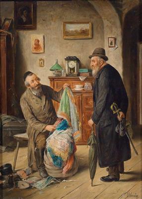 Sample artwork by Carl Ostersetzer (1865 - 1914), known for realist genre painting, often depicting jewish life and interior scenes - View similar artists and auction records