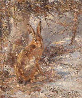 Hare in a Winter Woodland