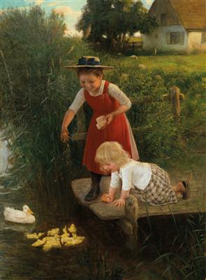 Feeding the Ducks by Carl von Bergen - Auction record, sale price, and art valuation. Compare with similar artists and explore comparable artworks.