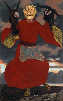 "Der Schamane" (The Shaman) by Sascha Schneider - Auction record, sale price, and art valuation. Compare with similar artists and explore comparable artworks.