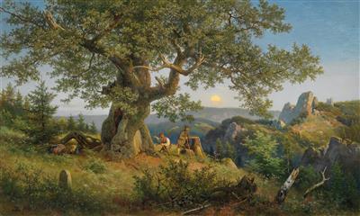 Sample artwork by Emil August Eduard Leonhardi (1828 - 1905), known for landscape painting with forests, figures and mountains, lithography - View similar artists and auction records