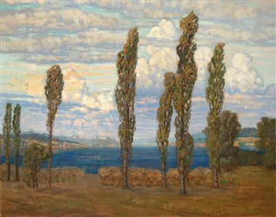 Landscape with poplars
