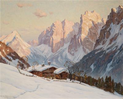 "Winter Evening in the Kaiserthal, Tyrol near Kitzbühl"