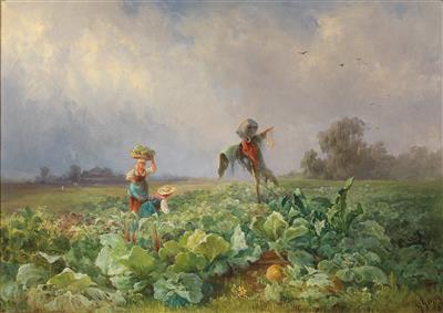 In the Cabbage Field by Georg Geyer - Auction record, sale price, and art valuation. Compare with similar artists and explore comparable artworks.