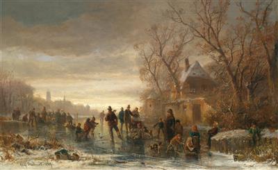 Ice Skaters in the Evening Light