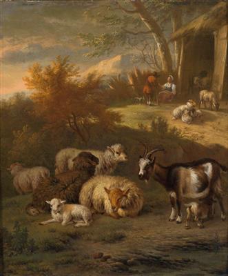 Southern landscape with shepherds and their flock