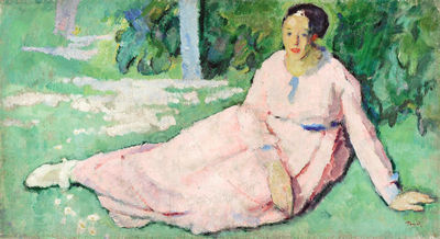 LA FEMME EN ROSE (CA.1917) by Henri Ramah - Auction record, sale price, and art valuation. Compare with similar artists and explore comparable artworks.