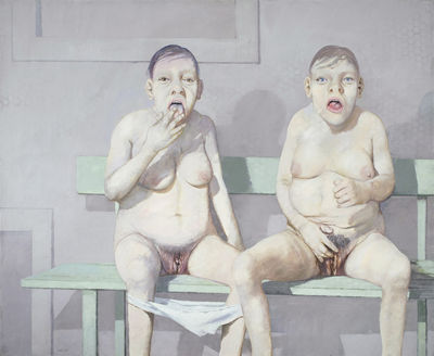 DEUX FEMMES SUR UN BANC VERT (1981)