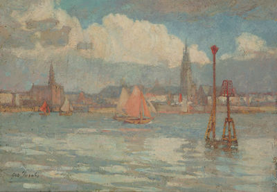ZICHT OP DE SCHELDE TE ANTWERPEN