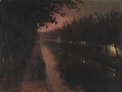 TOMBÉE DE LA NUIT LE LONG DU CANAL by Franz Guillery - Auction record, sale price, and art valuation. Compare with similar artists and explore comparable artworks.