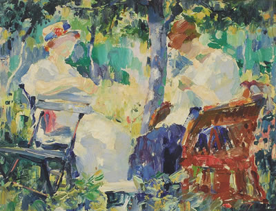 JEUNES FEMMES DANS LE JARDIN D'OLEFFE