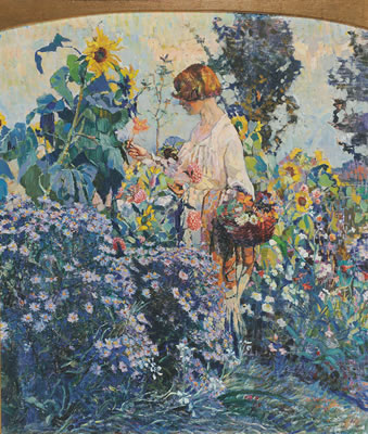 VROUW IN BLOEMENTUIN (1920)