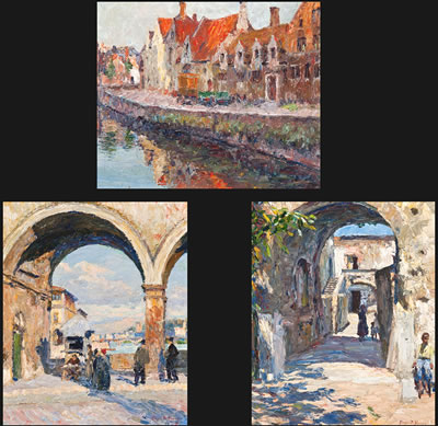 ZICHT TE BRUGGE - OP DE PONTE VECCHIO TE FIRENZE - ITALIAANS DORPSZICHT (3)