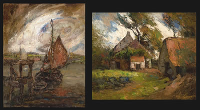 LANDSCHAP MET HOEVE AND ZICHT OP DE SCHELDE (2)