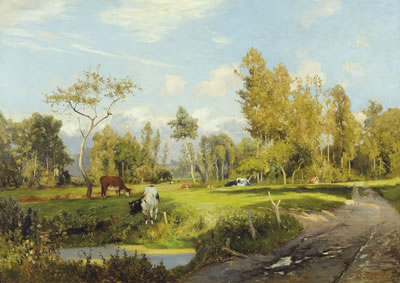 ZOMERLANDSCHAP MET KOEIEN