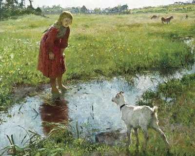 MEISJE MET GEIT (CA. 1900-1910)