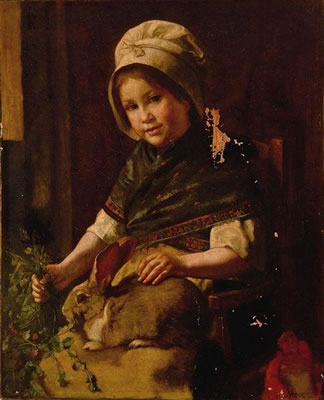 MEISJE MET KONIJN by Victor Francois Guillaume Van Hove - Auction record, sale price, and art valuation. Compare with similar artists and explore comparable artworks.