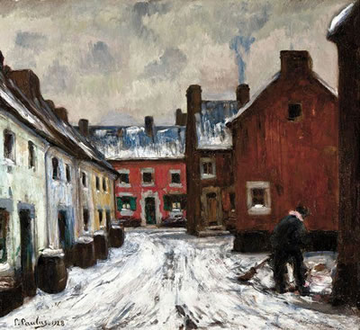 LA MAISON ROUGE - LE BALAYEUR DE NEIGE by Pierre Paulus - Auction record, sale price, and art valuation. Compare with similar artists and explore comparable artworks.