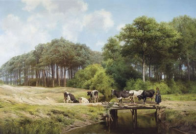 Vachère et troupeau by Louis Derickx - Auction record, sale price, and art valuation. Compare with similar artists and explore comparable artworks.