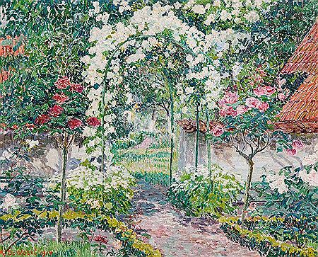 Mon jardin - La tonelle de roses blanches