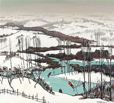 Paysage d'hiver avec patineurs (ca. 1920)