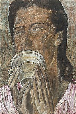 Femme avec tasse