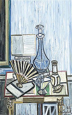 Nature morte à l'éventail et carafe (1968)