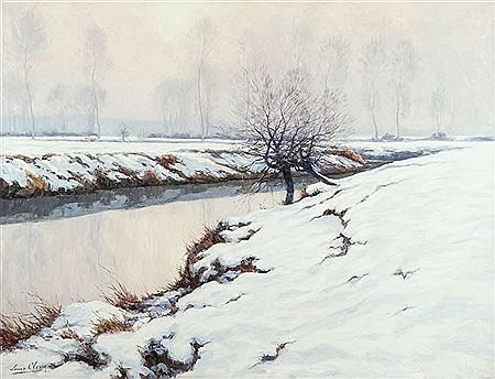 Bord de rivière sous la neige (1923)