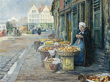 Marchande de fruits, Quai aux Herbes, Gand by Ferdinand Willaert - Auction record, sale price, and art valuation. Compare with similar artists and explore comparable artworks.