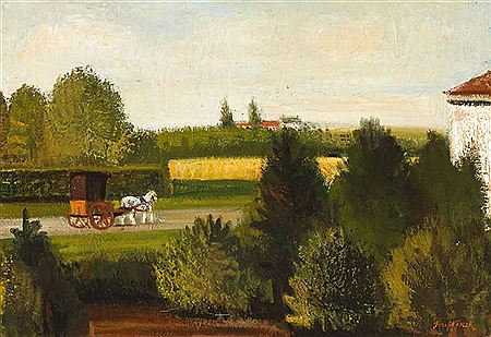 Diligence et cheval blanc