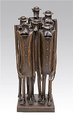 Six personnages by Robert Michiels - Auction record, sale price, and art valuation. Compare with similar artists and explore comparable artworks.