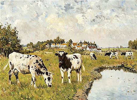 Vaches au pâturage by René De Baugnies - Auction record, sale price, and art valuation. Compare with similar artists and explore comparable artworks.