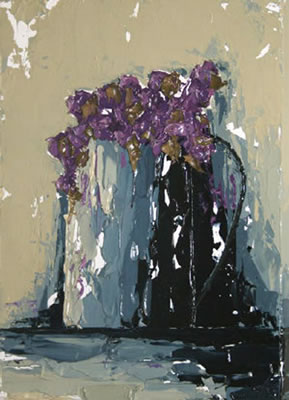 "Purple Flowers in a Jug"