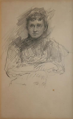 Portrait of Sarah Henrietta Purser: Self-portrait