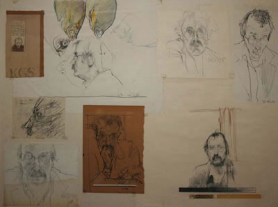 Portrait of Charles Cullen: COLLAGE OF 8 SELF PORTRAITS