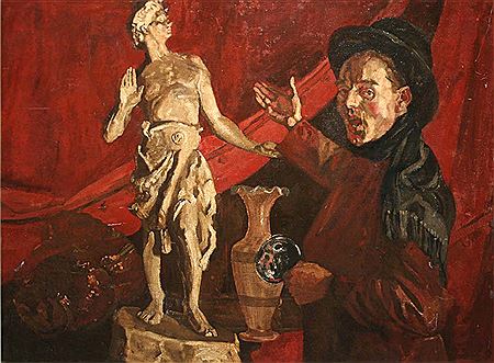 Portrait of Harry Aaron Kernoff: SELF PORTRAIT IN THE METROPOLITAN SCHOOL OF ART (THE JUDGEMENT OF PARIS)