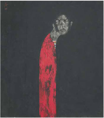 Sample artwork by Sabhan Adam (Born 1972), known for distorted figurative painting - View similar artists and auction records