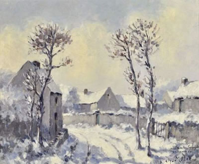 Village sous la neige
