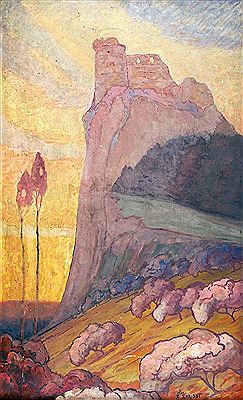 Forteresse sur une falaise, "?La cîme d'[...]?" ?