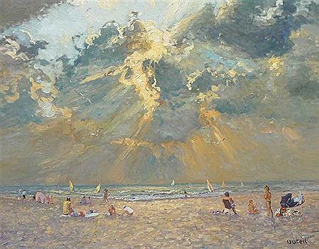 "Coucher de soleil sur la plage"